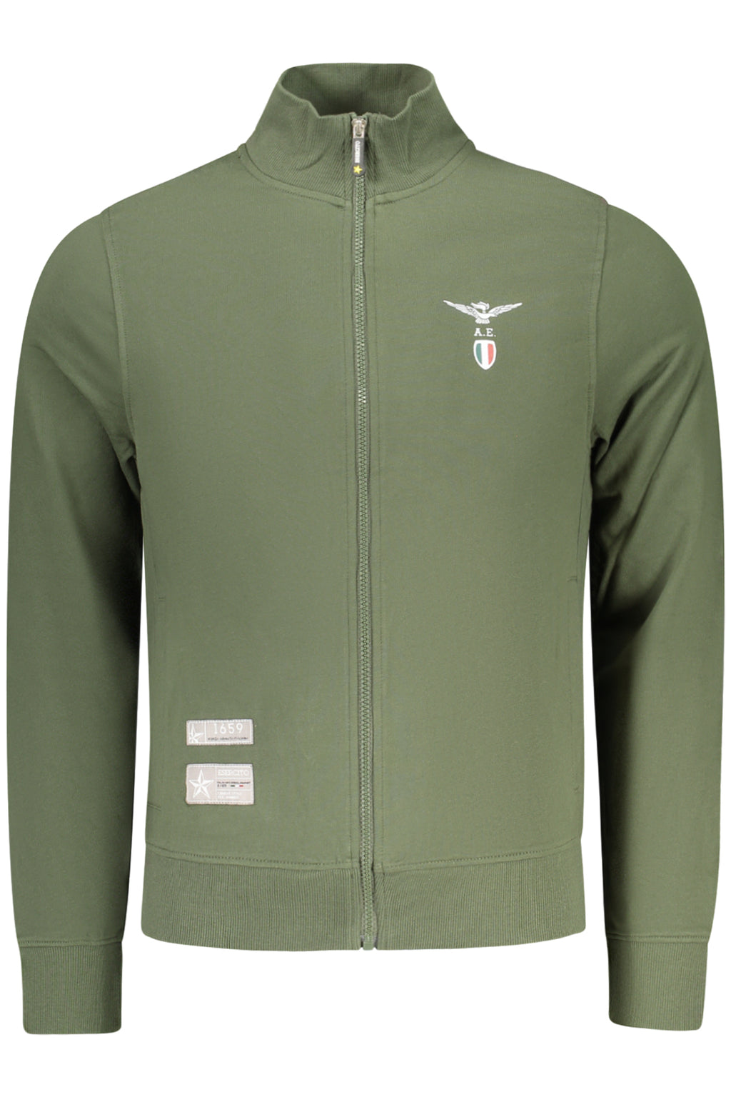 MILITARY ACADEMY MEN'S GREEN ZIP-UP SWEATSHIRT
