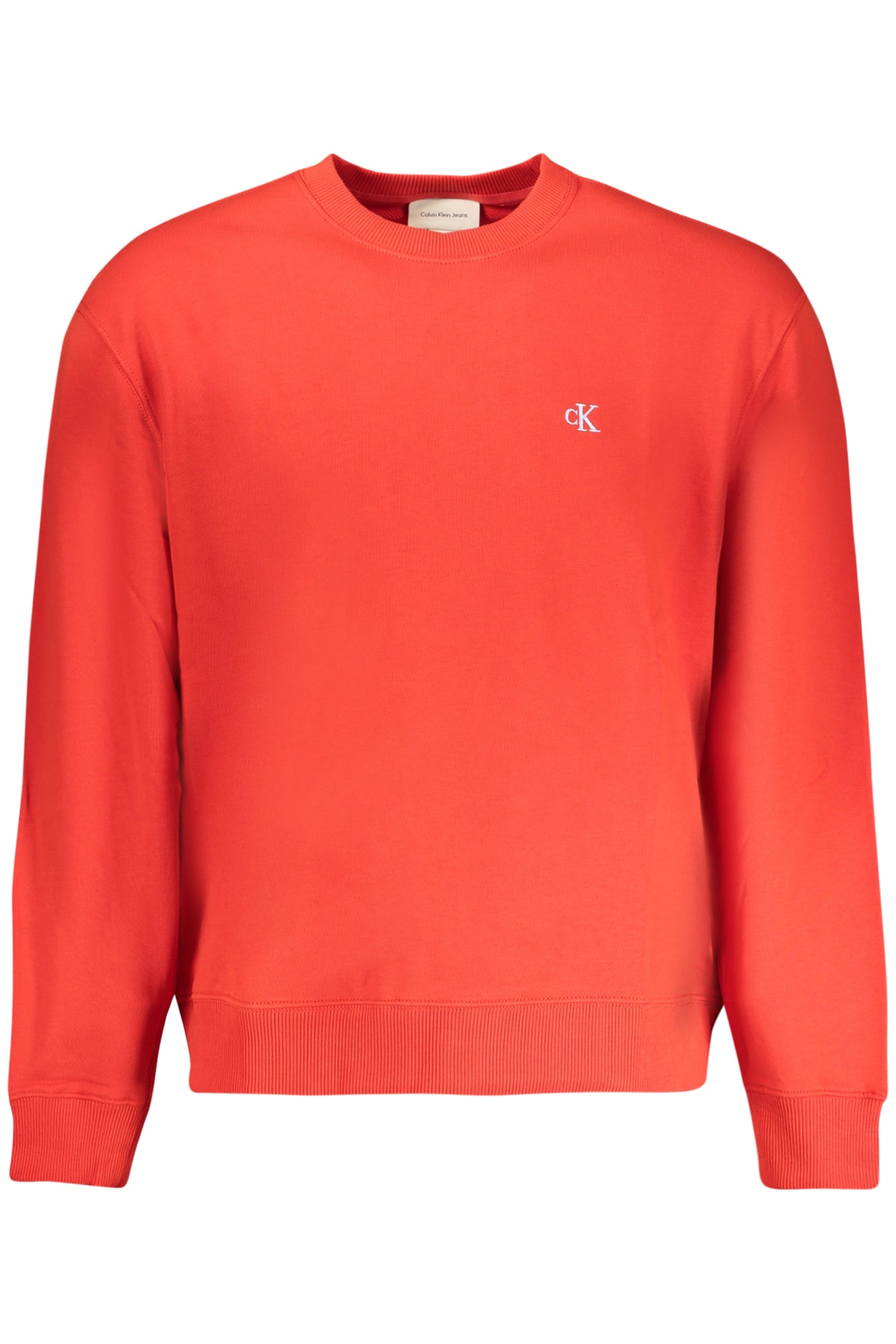 CALVIN KLEIN MEN'S RED ZIP-UP SWEATSHIRT