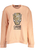 CAVALLI CLASS WOMEN'S PINK SWEATSHIRT WITHOUT ZIP