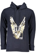 CAVALLI CLASS MEN'S BLUE ZIPLESS SWEATSHIRT
