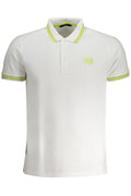 CAVALLI CLASS MEN'S WHITE SHORT SLEEVED POLO SHIRT