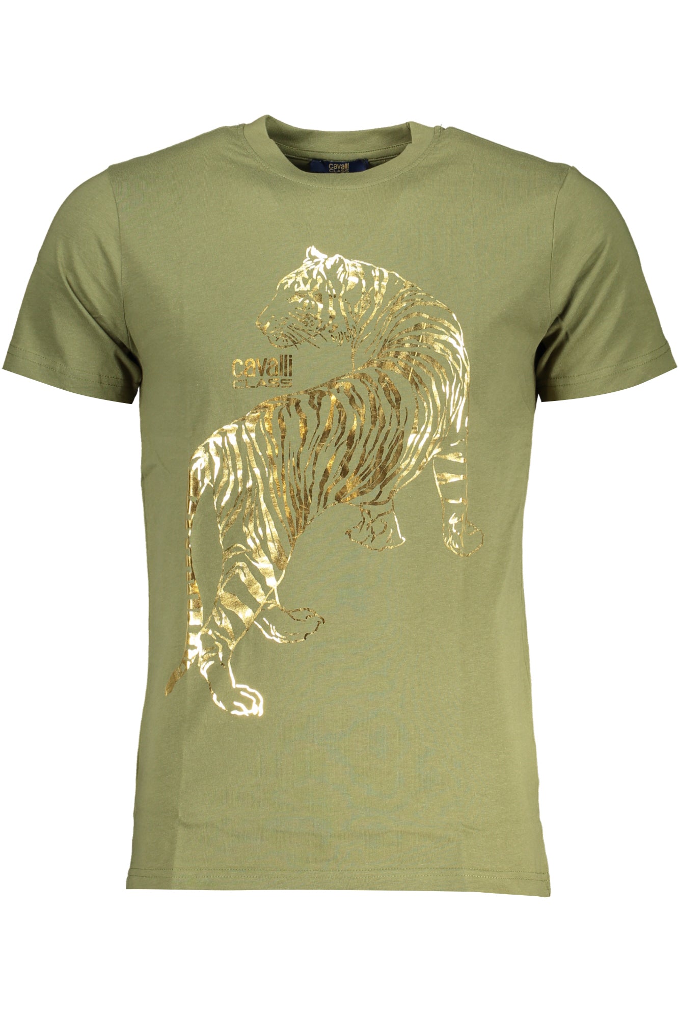 CAVALLI CLASS GREEN MEN'S SHORT SLEEVED T-SHIRT