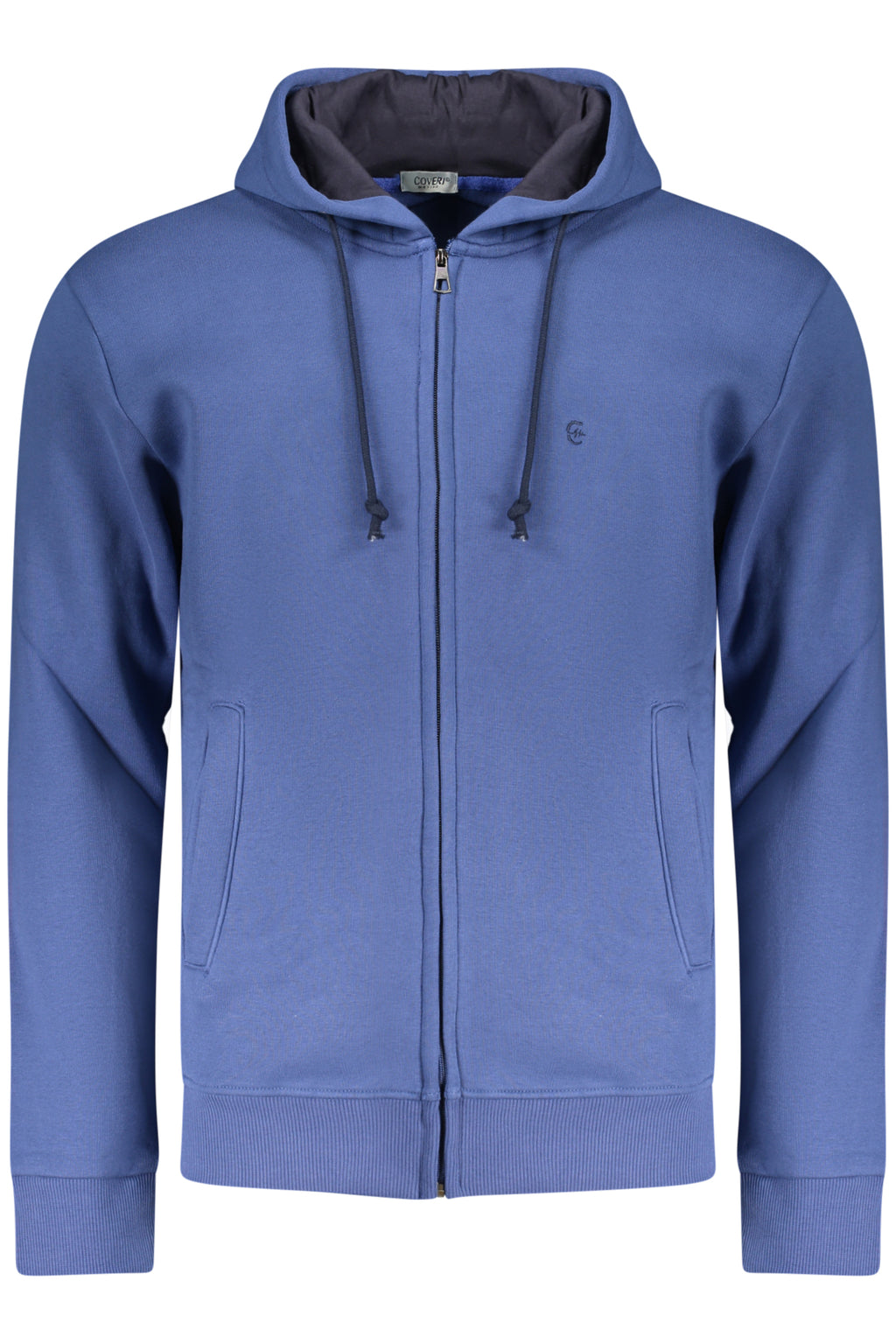 COVERI MOVING MEN'S BLUE ZIP-UP SWEATSHIRT