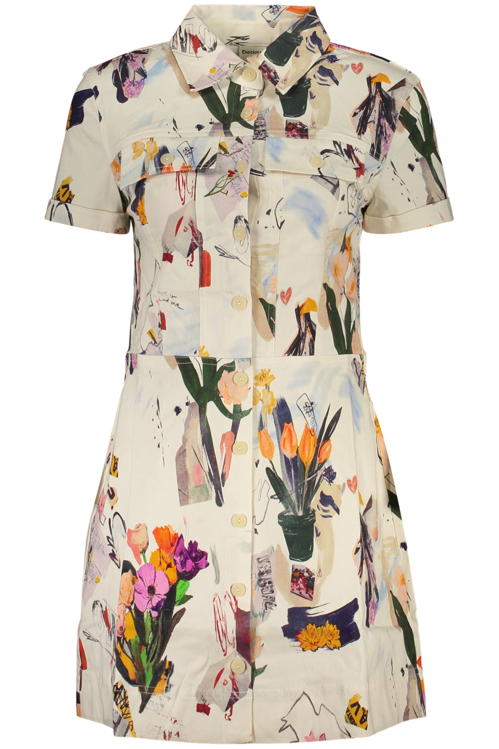 DESIGUAL WOMEN'S SHORT DRESS WHITE