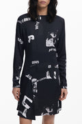 DESIGUAL WOMEN'S SHORT BLACK DRESS