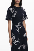 DESIGUAL WOMEN'S LONG BLACK DRESS