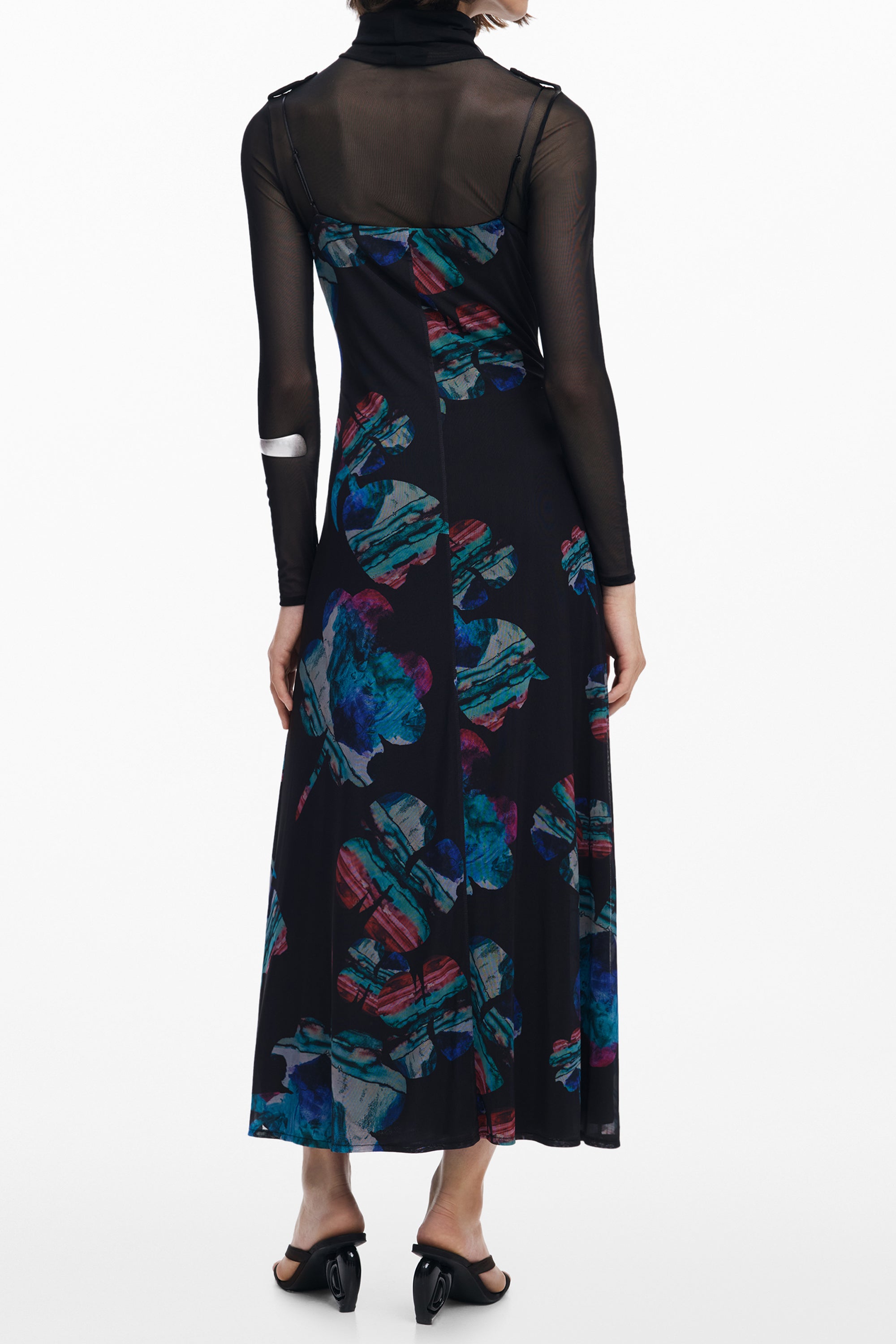 DESIGUAL WOMEN'S LONG BLACK DRESS