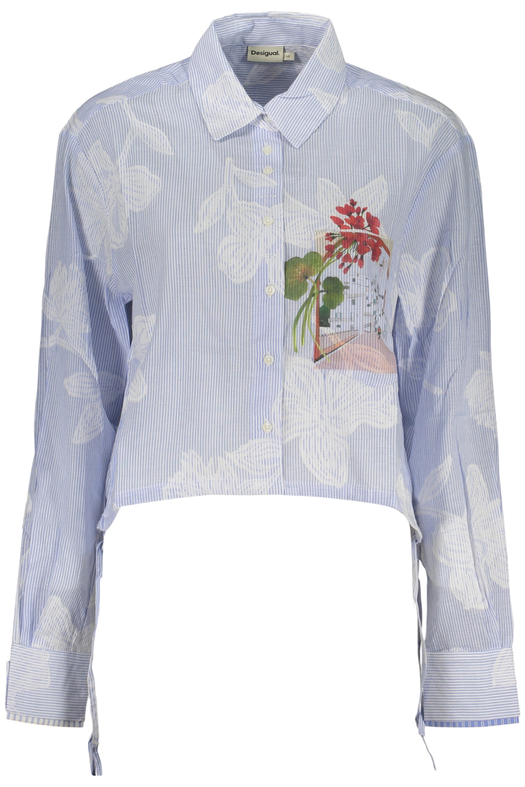 DESIGUAL WOMEN'S LONG-SLEEVED SHIRT, BLUE