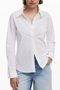 DESIGUAL WOMEN'S LONG-SLEEVED SHIRT WHITE
