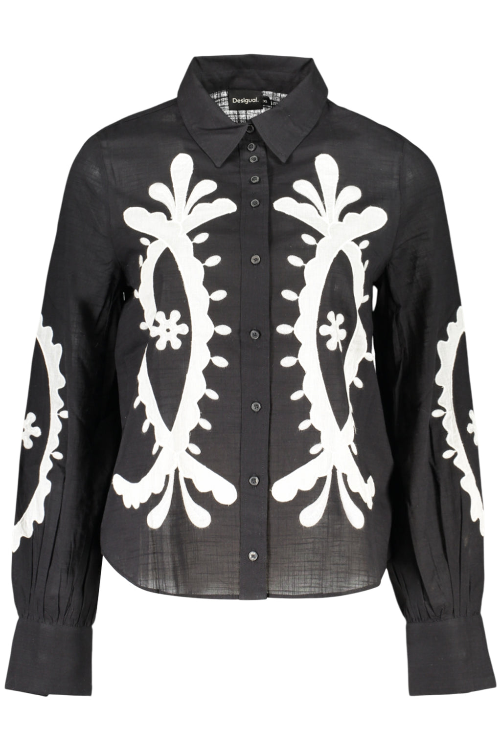 DESIGUAL WOMEN'S LONG-SLEEVED SHIRT, BLACK