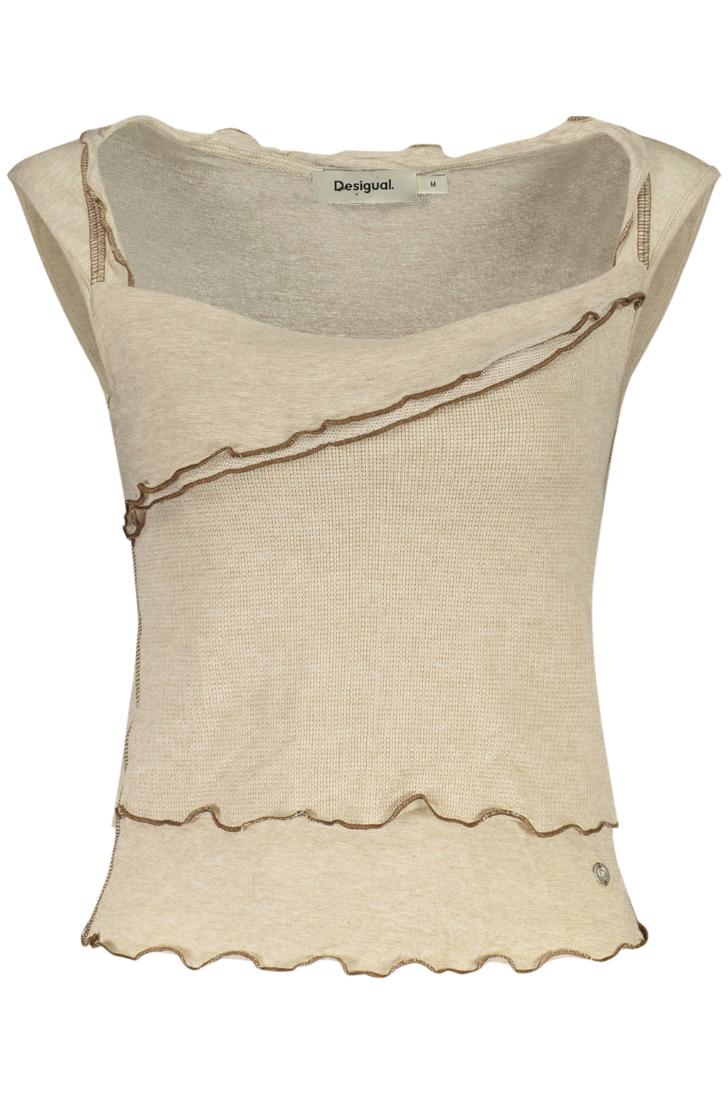 DESIGUAL WOMEN'S BEIGE TANK TOP