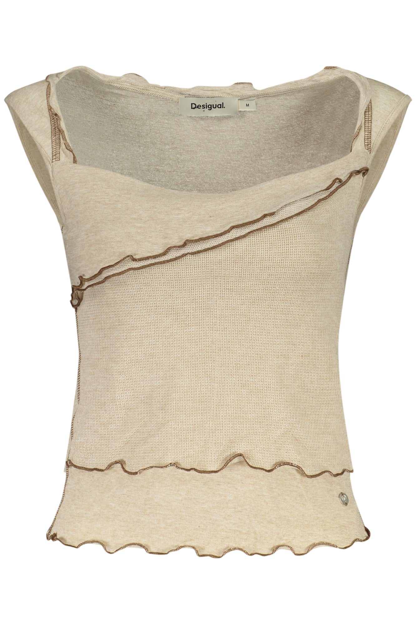 DESIGUAL WOMEN'S BEIGE TANK TOP
