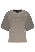 DESIGUAL WOMEN'S GRAY ZIP-UP SWEATSHIRT