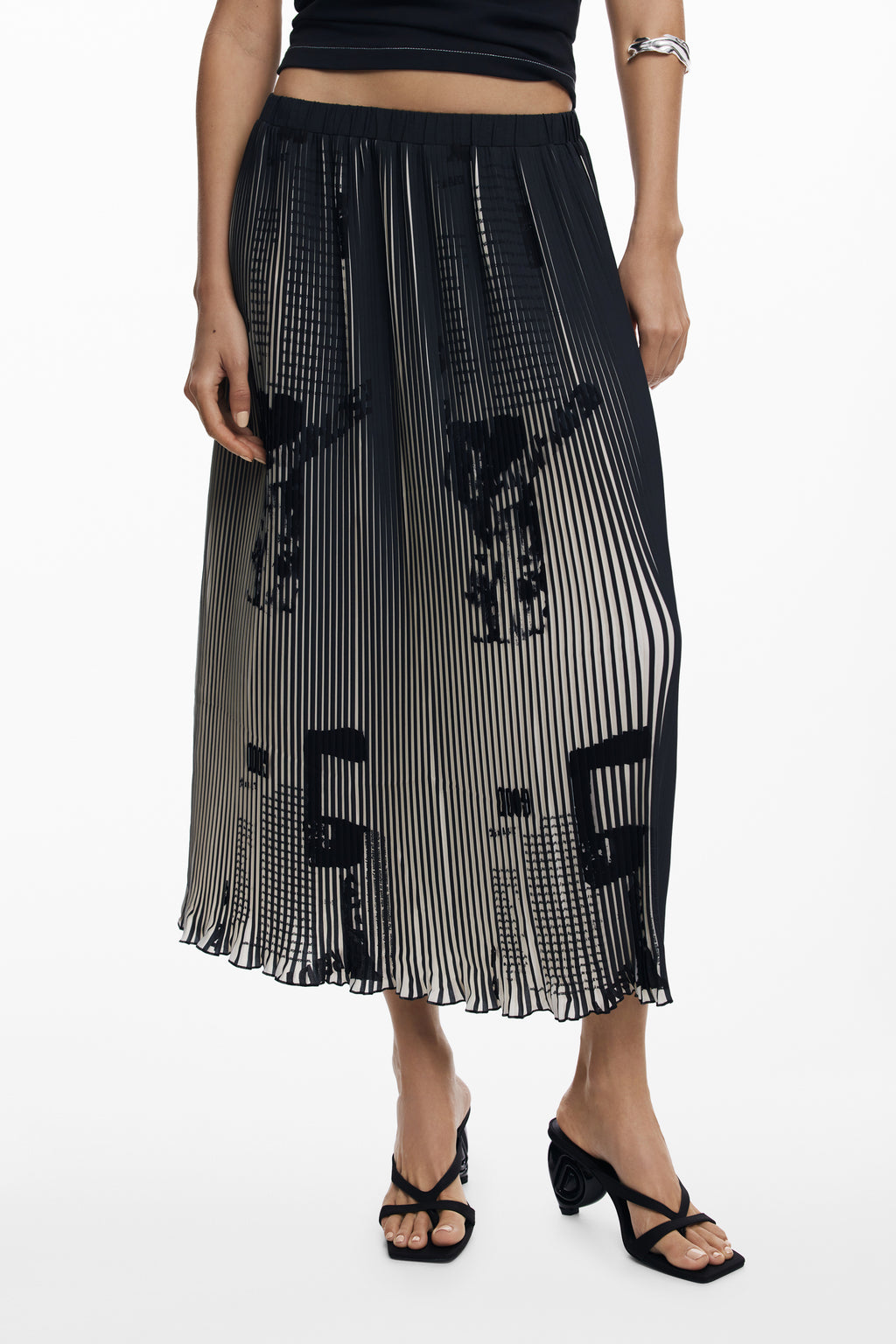DESIGUAL WOMEN'S LONG SKIRT BLACK
