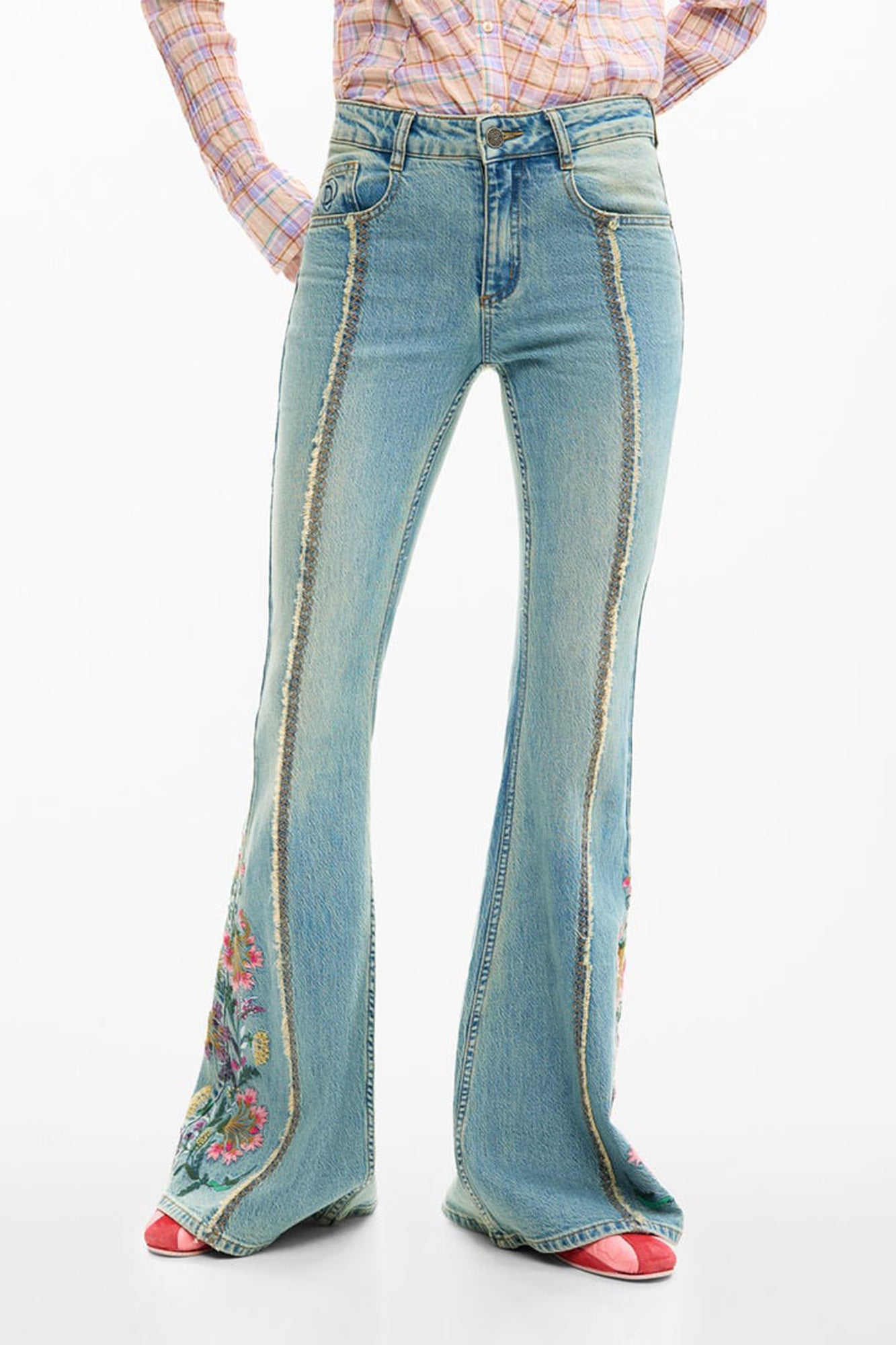 DESIGUAL WOMEN'S DENIM JEANS, BLUE