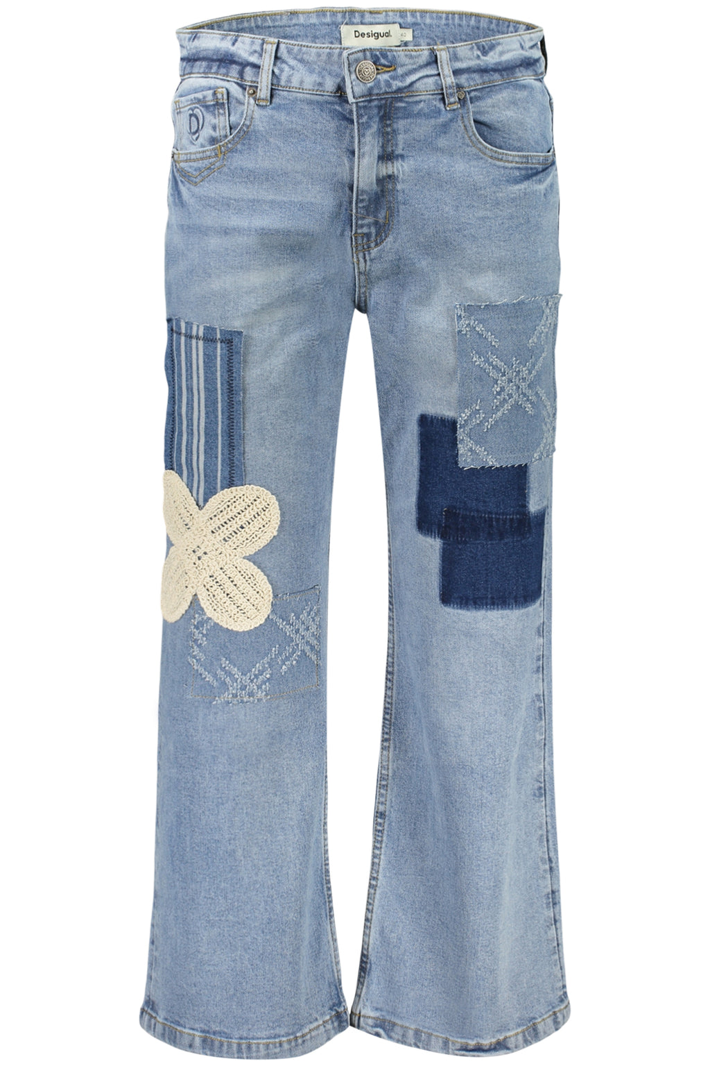 DESIGUAL WOMEN'S DENIM JEANS, BLUE
