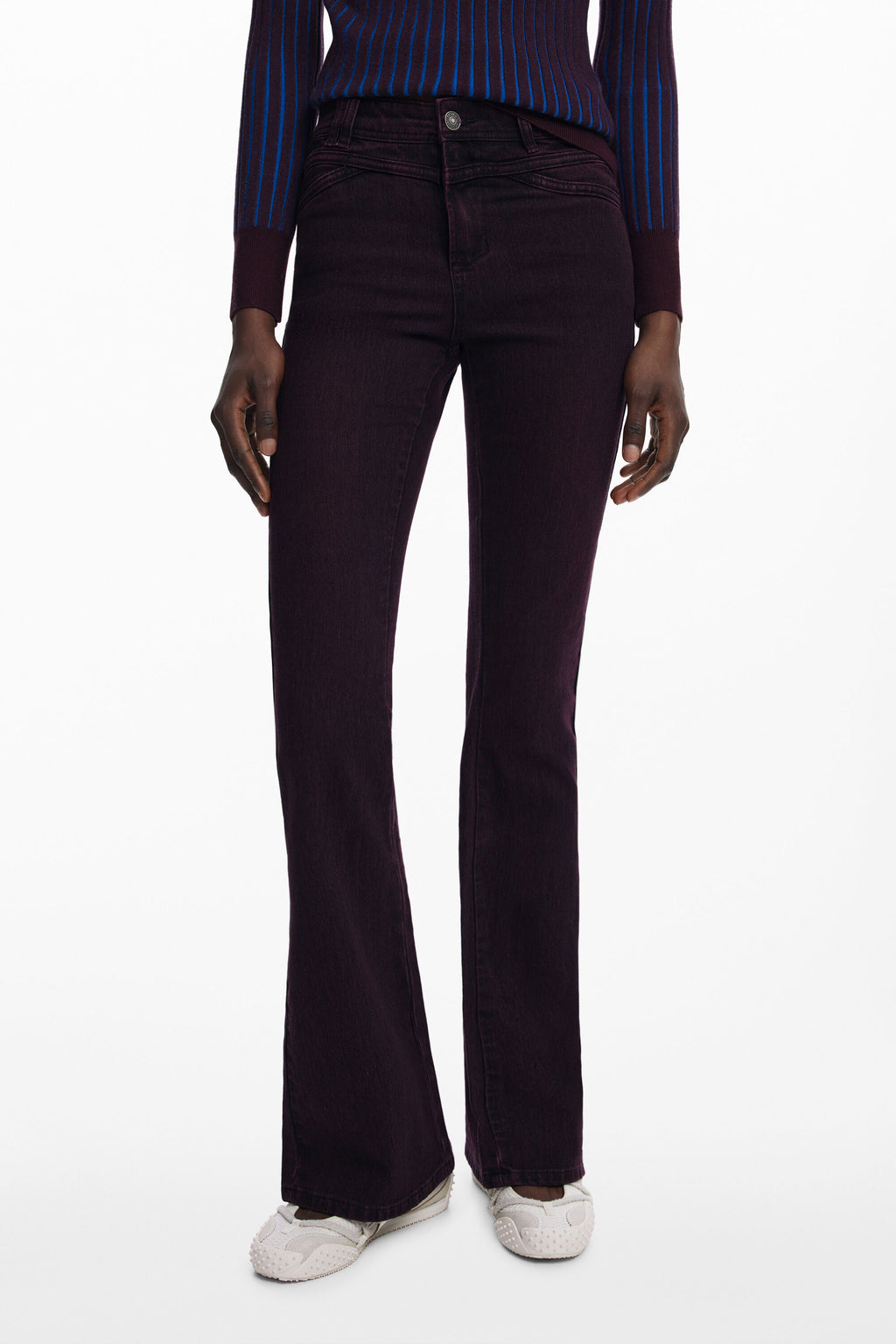 DESIGUAL WOMEN'S DENIM JEANS PURPLE