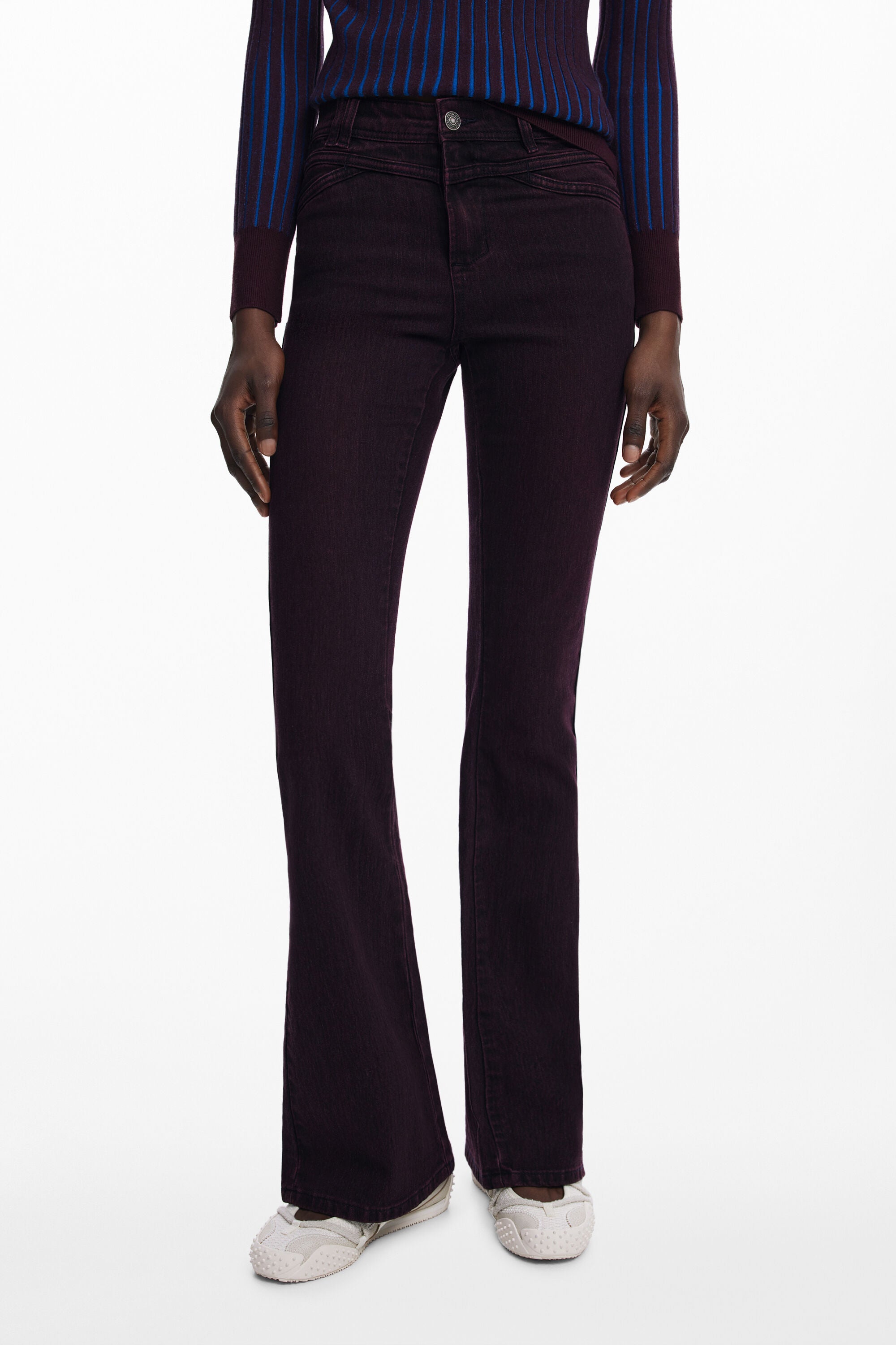 DESIGUAL WOMEN'S DENIM JEANS PURPLE