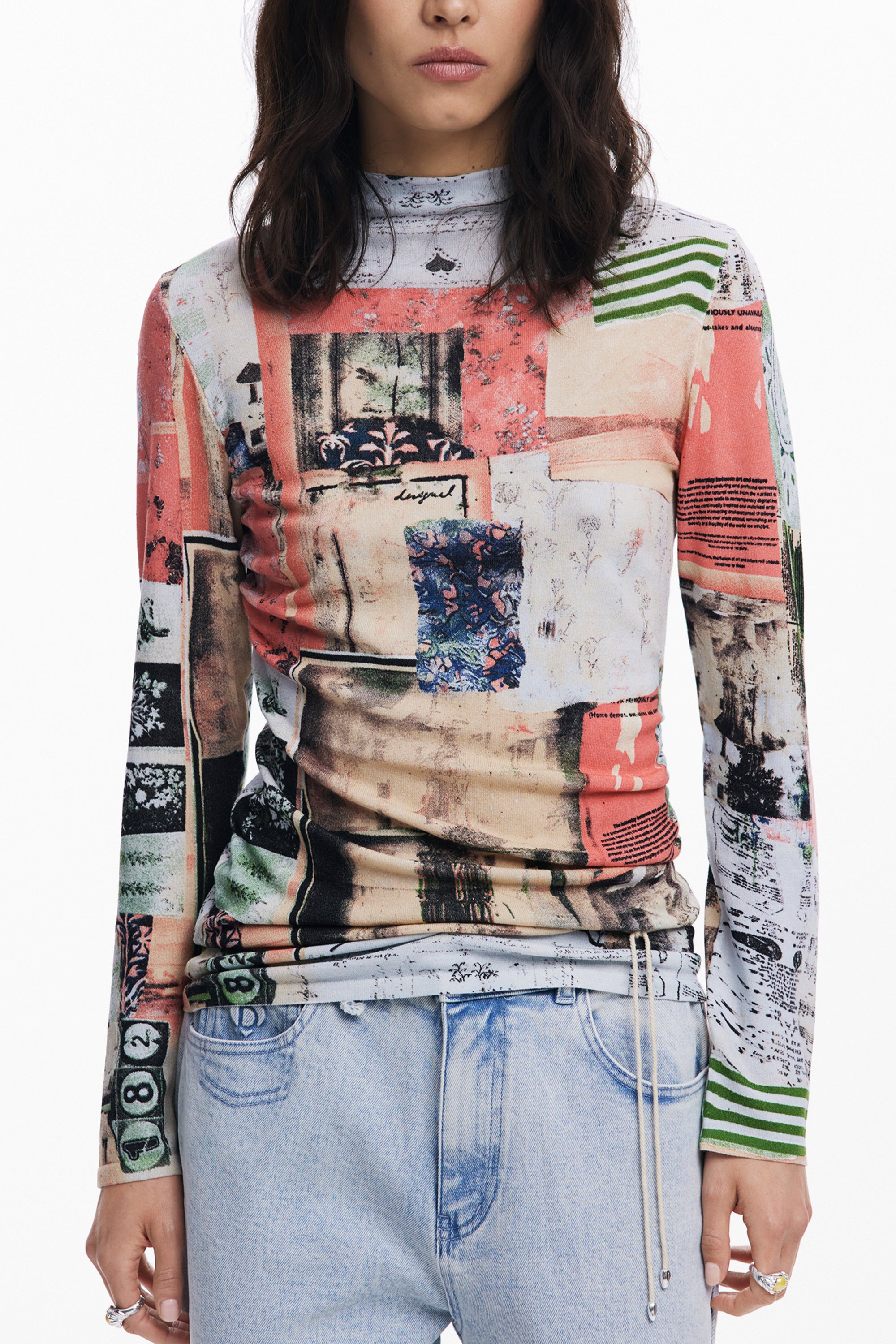 DESIGUAL WOMEN'S PINK SWEATER