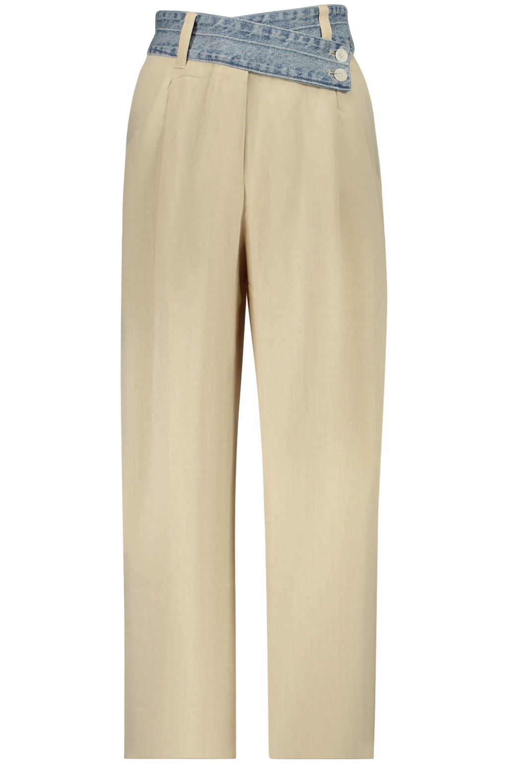 DESIGUAL WOMEN'S BEIGE TROUSERS