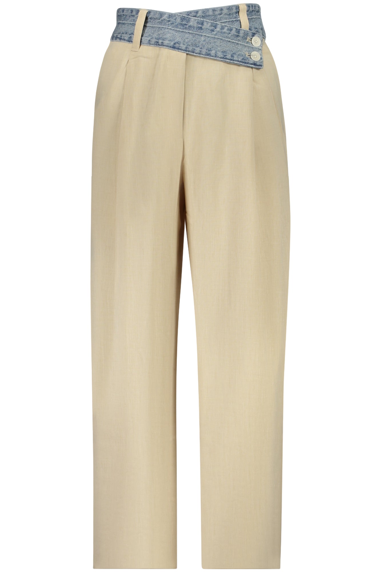 DESIGUAL WOMEN'S BEIGE TROUSERS