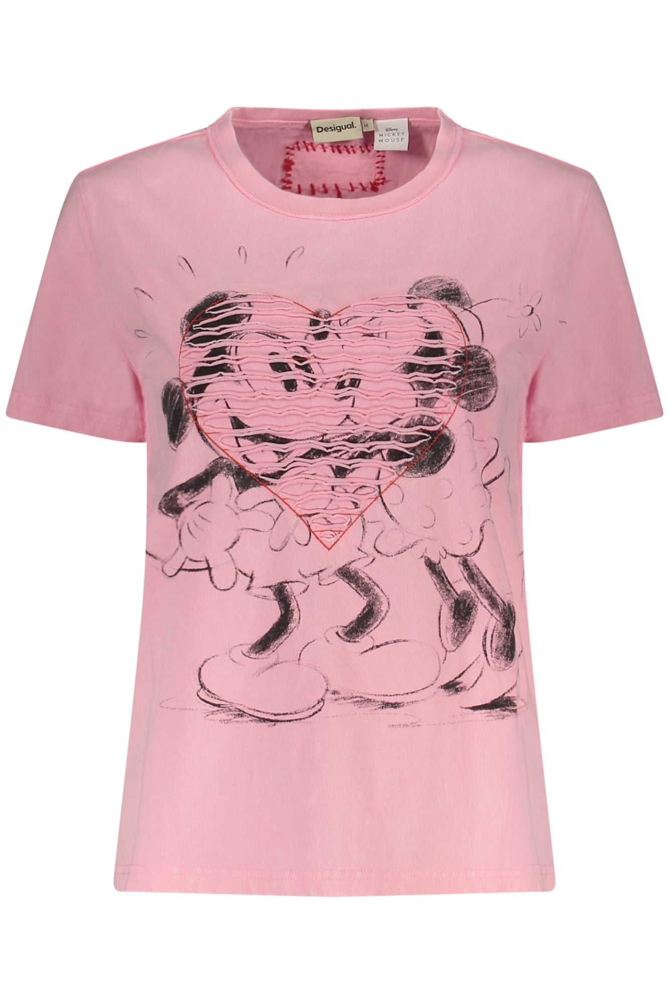 DESIGUAL WOMEN'S PINK SHORT-SLEEVE T-SHIRT