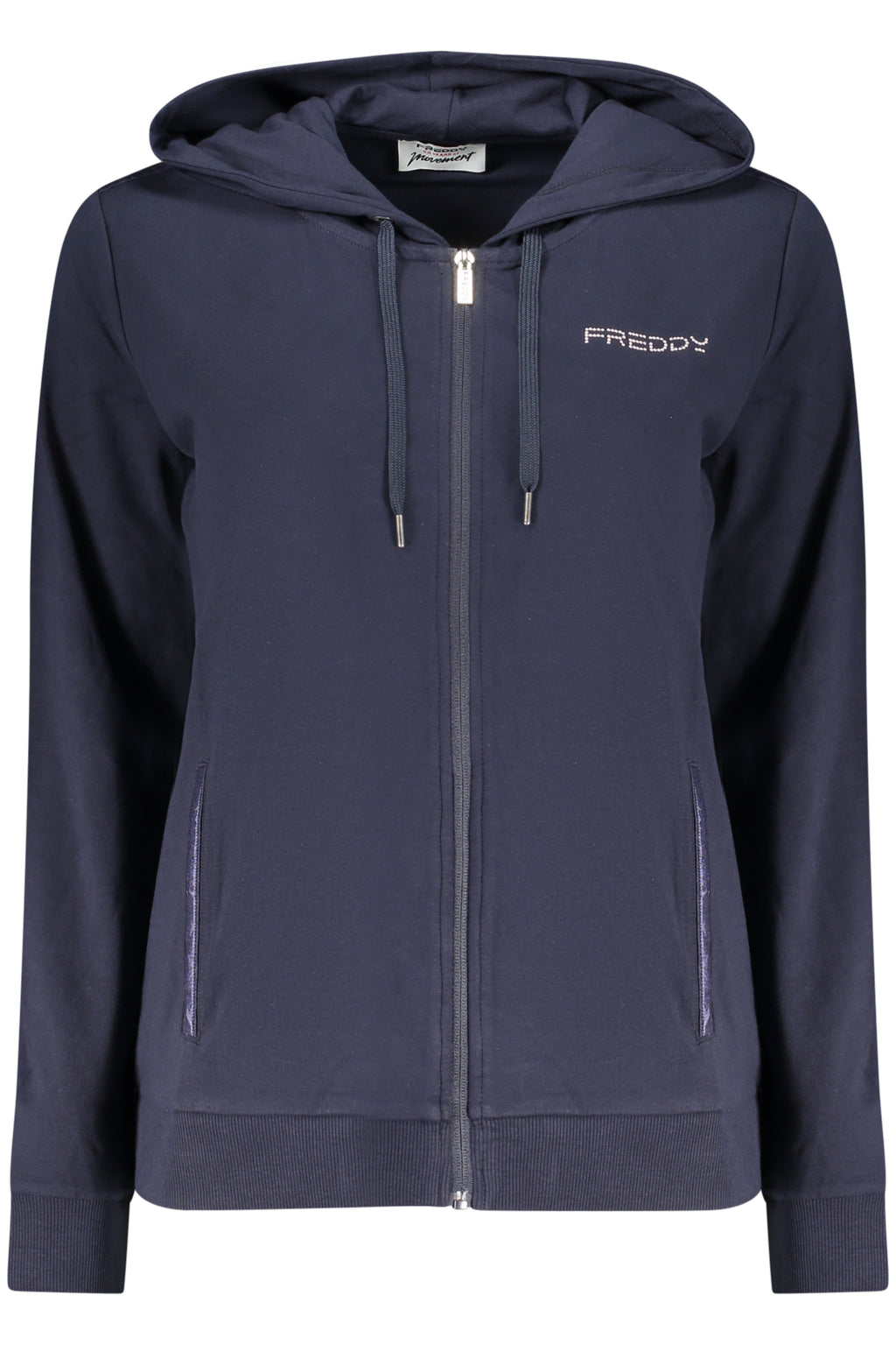 FREDDY WOMEN'S BLUE ZIP-UP SWEATSHIRT