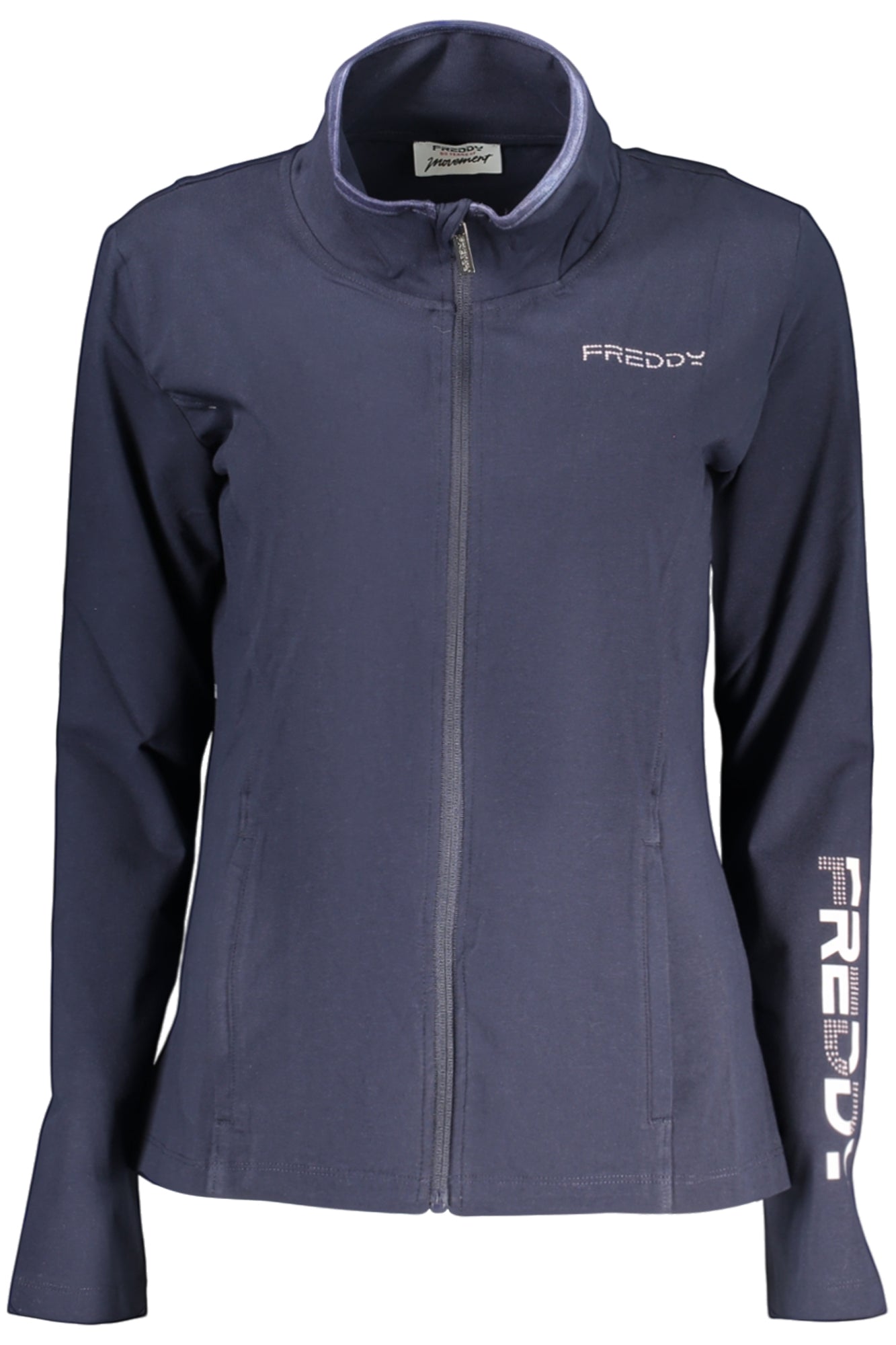 FREDDY WOMEN'S BLUE ZIP-UP SWEATSHIRT
