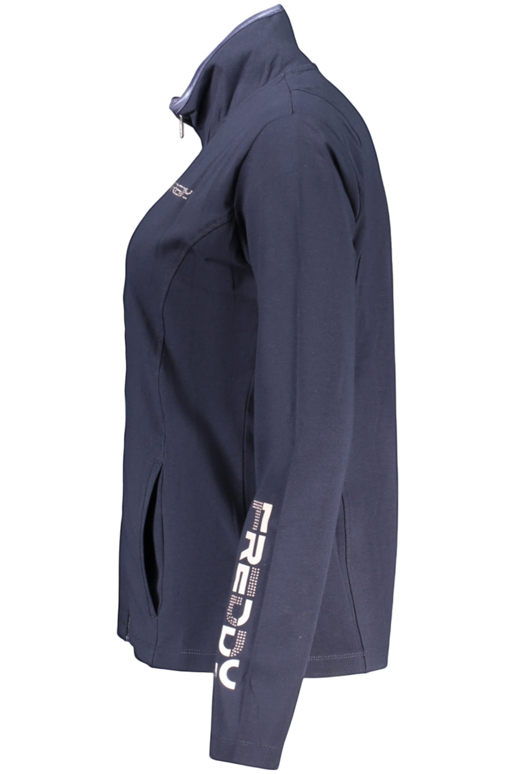 FREDDY WOMEN'S BLUE ZIP-UP SWEATSHIRT