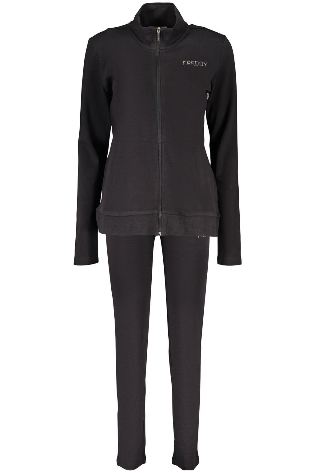 FREDDY WOMEN'S BLACK ZIP-UP SWEATSHIRT