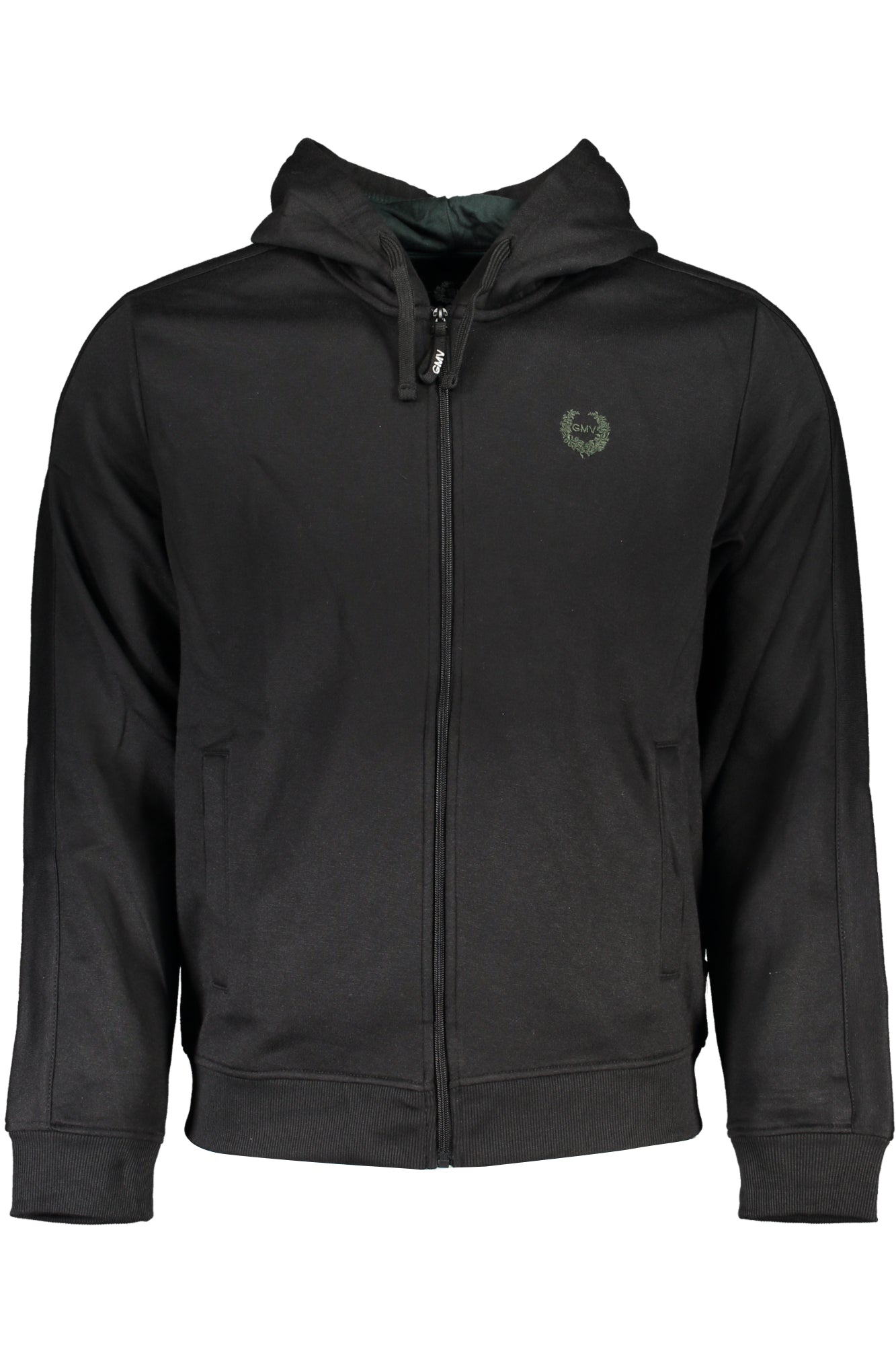 GIAN MARCO VENTURI MEN'S BLACK ZIP SWEATSHIRT