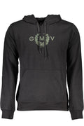 GIAN MARCO VENTURI MEN'S BLACK ZIP-LESS SWEATSHIRT