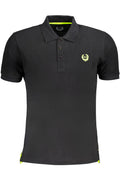 GIAN MARCO VENTURI MEN'S BLACK SHORT SLEEVED POLO SHIRT