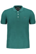 GIAN MARCO VENTURI GREEN MEN'S SHORT SLEEVED POLO SHIRT