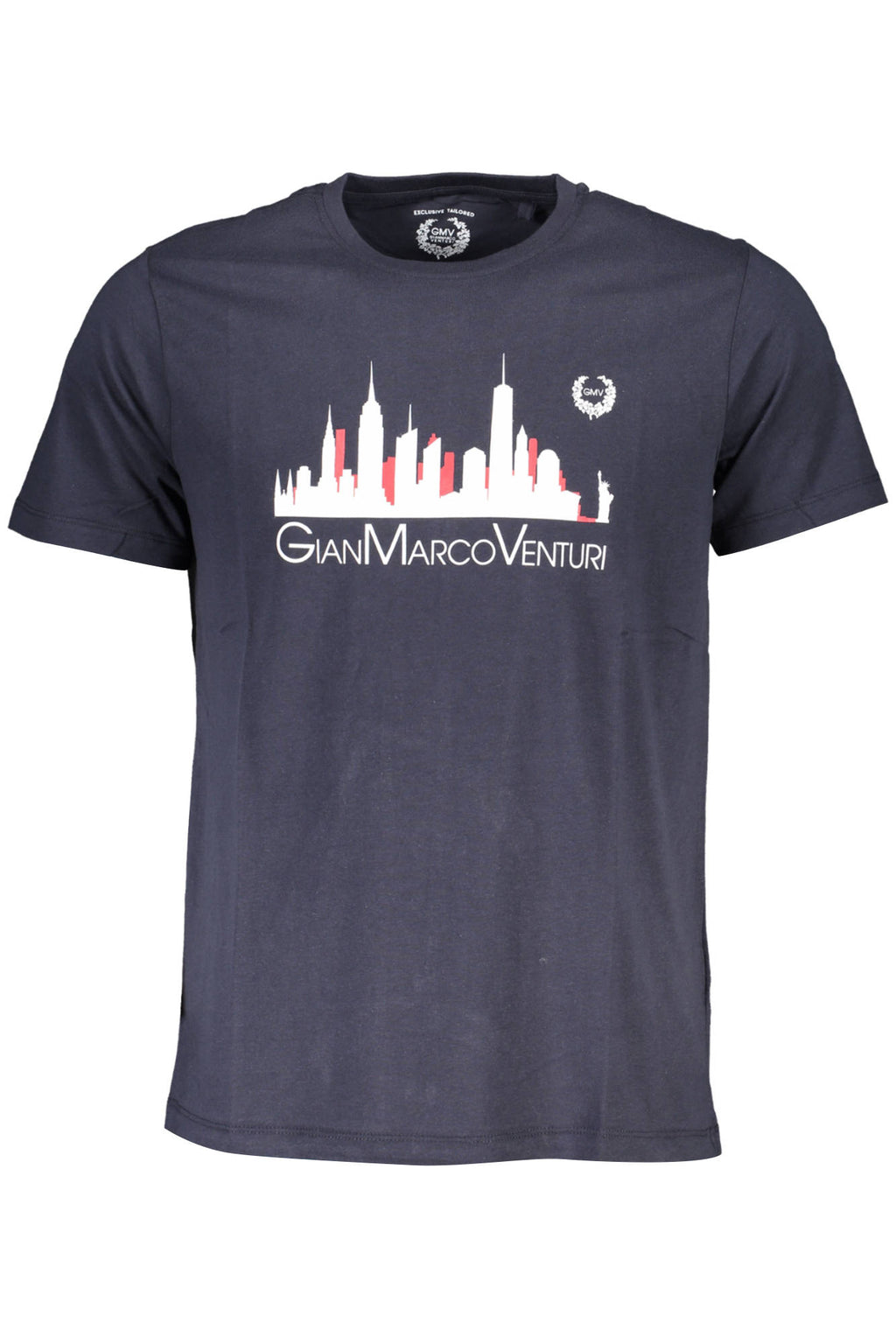 GIAN MARCO VENTURI MEN'S SHORT SLEEVED T-SHIRT BLUE