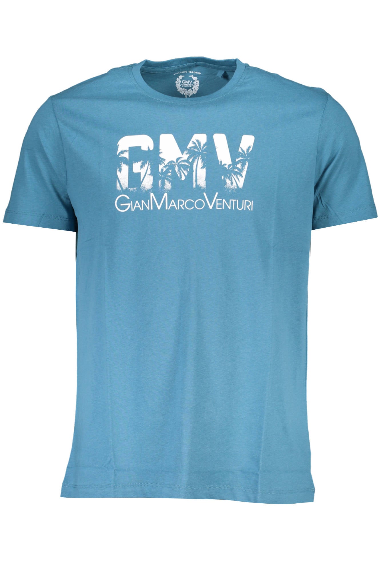 GIAN MARCO VENTURI MEN'S SHORT SLEEVE T-SHIRT BLUE