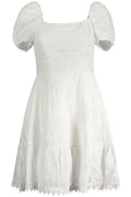 GUESS JEANS SHORT DRESS WOMEN WHITE