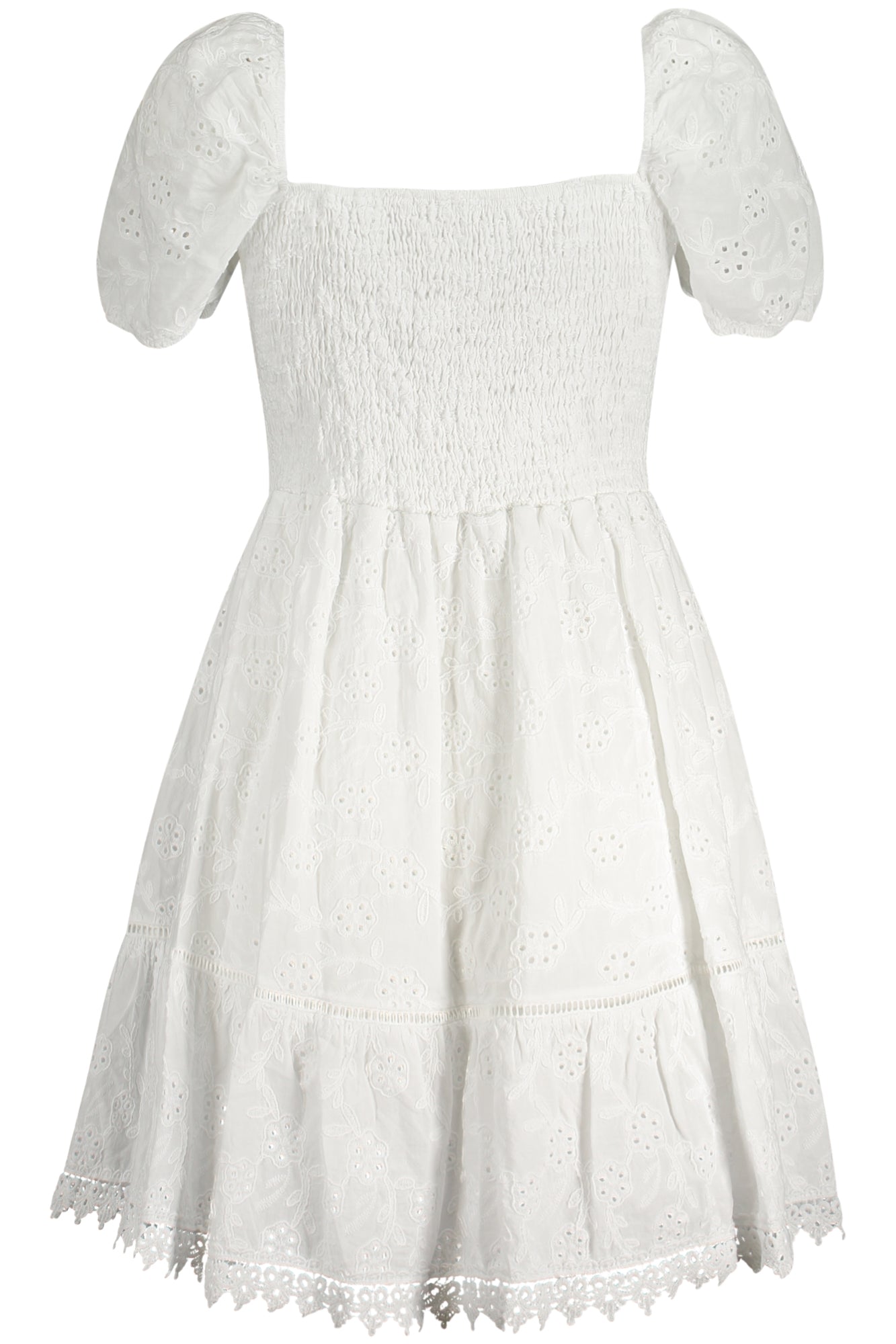 GUESS JEANS SHORT DRESS WOMEN WHITE