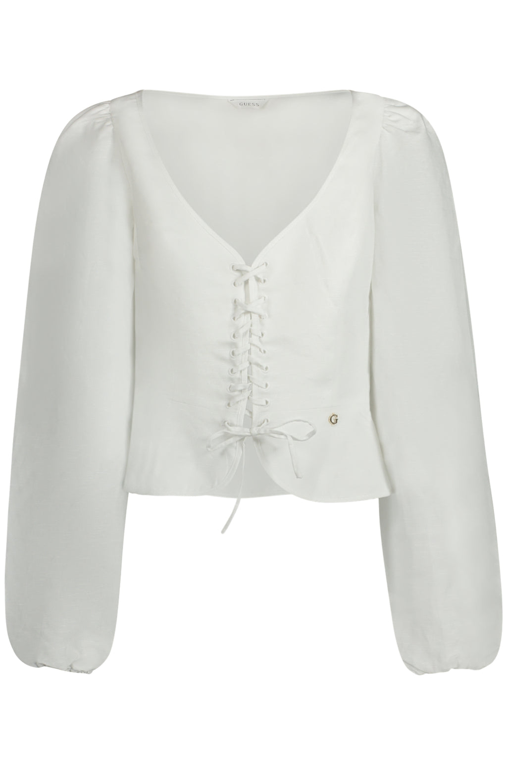 GUESS JEANS LONG SLEEVE SHIRT WOMEN WHITE
