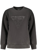 GUESS JEANS WOMEN'S BLACK ZIP-UP SWEATSHIRT