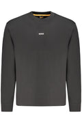 HUGO BOSS MEN'S BLACK ZIP-UP SWEATSHIRT