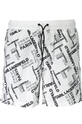 KARL LAGERFELD BEACHWEAR SWIMSUIT BOTTOM MEN WHITE