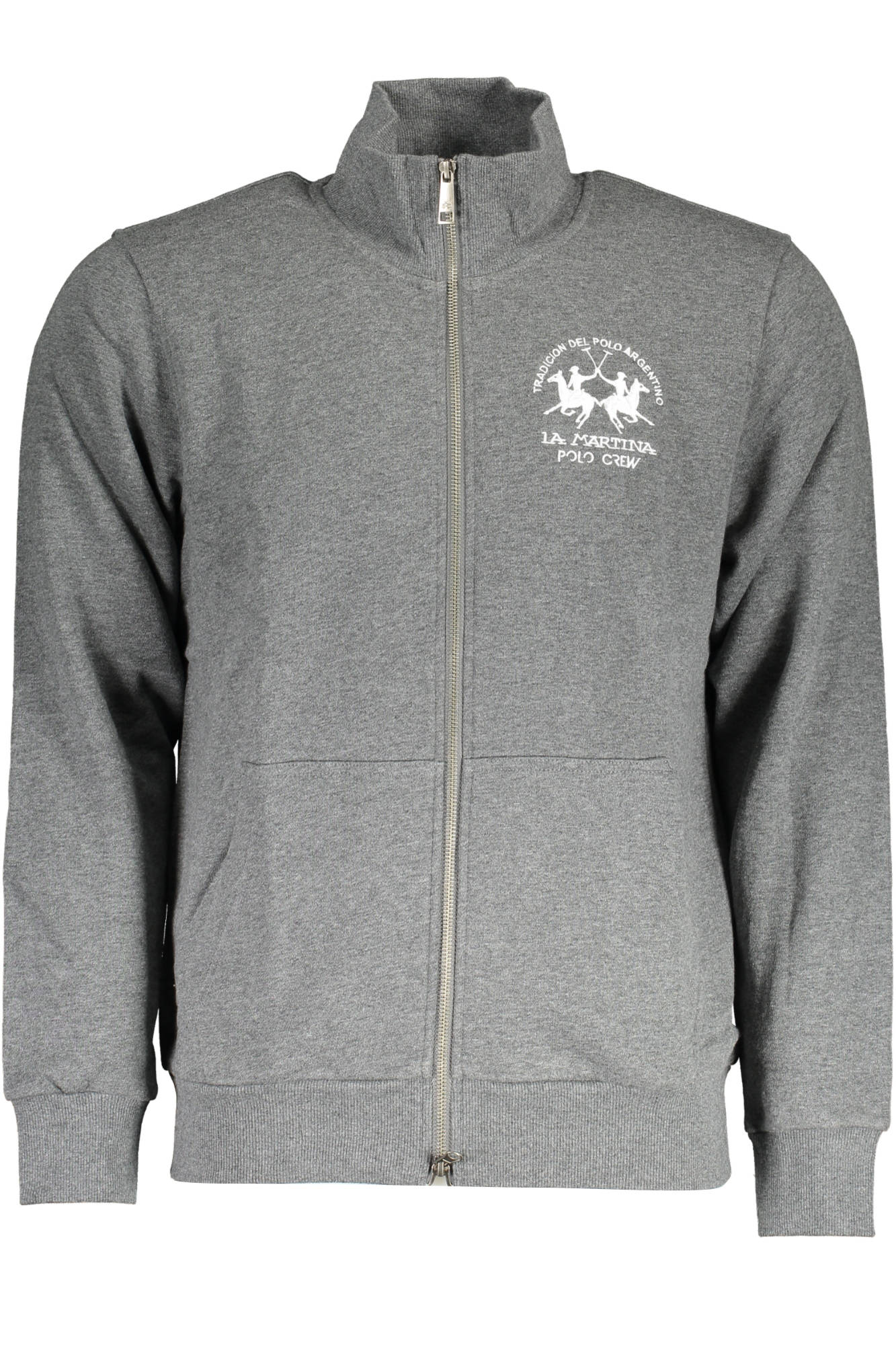 LA MARTINA MEN'S GRAY ZIPPED SWEATSHIRT