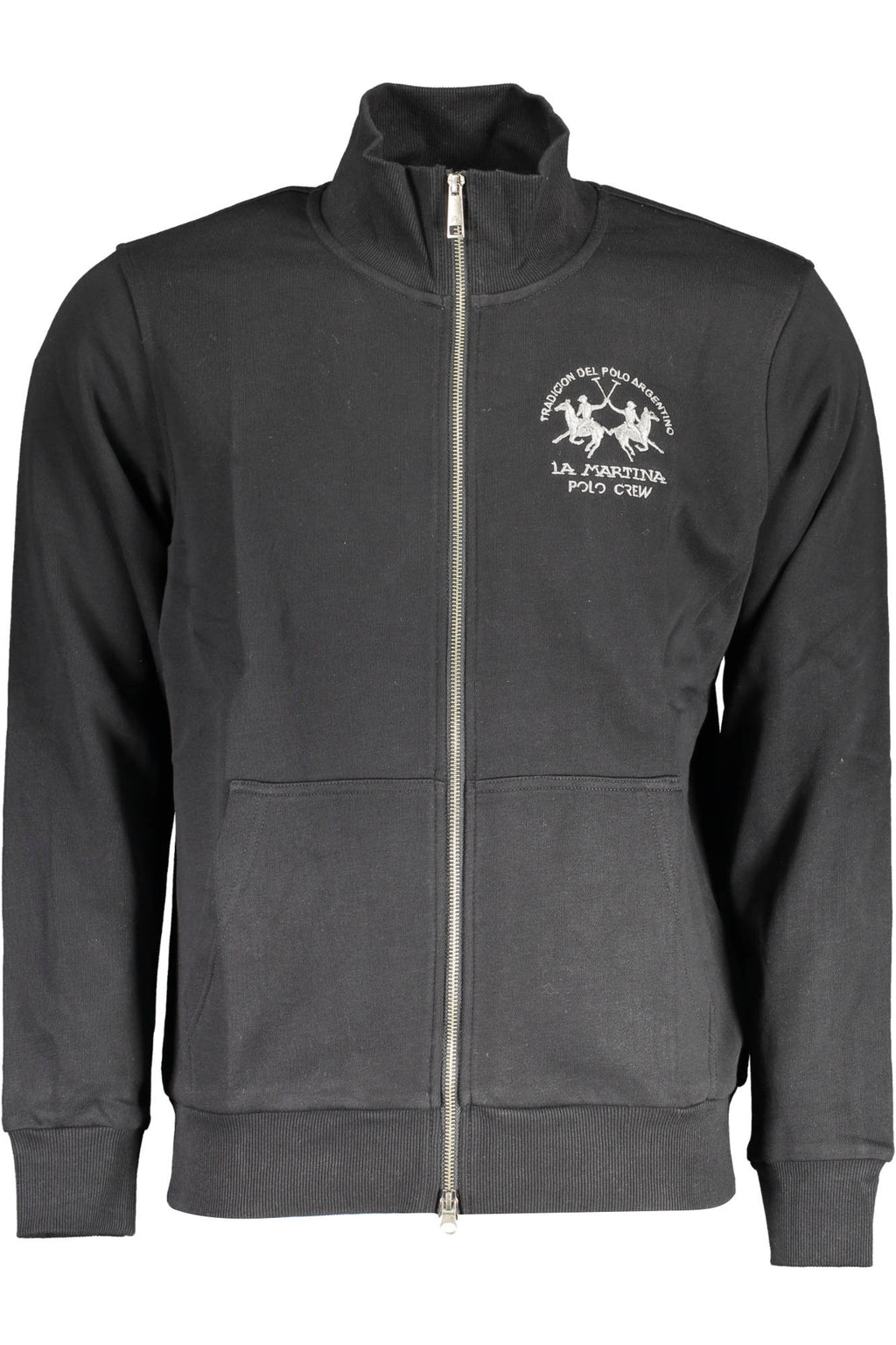 LA MARTINA MEN'S BLACK ZIPPED SWEATSHIRT