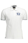 LA MARTINA MEN'S WHITE SHORT SLEEVED POLO SHIRT