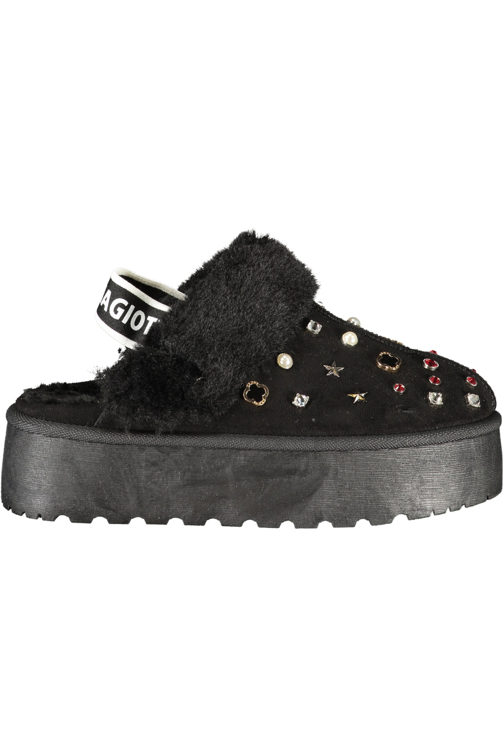 LAURA BIAGIOTTI WOMEN'S BLACK WINTER CLOG FOOTWEAR
