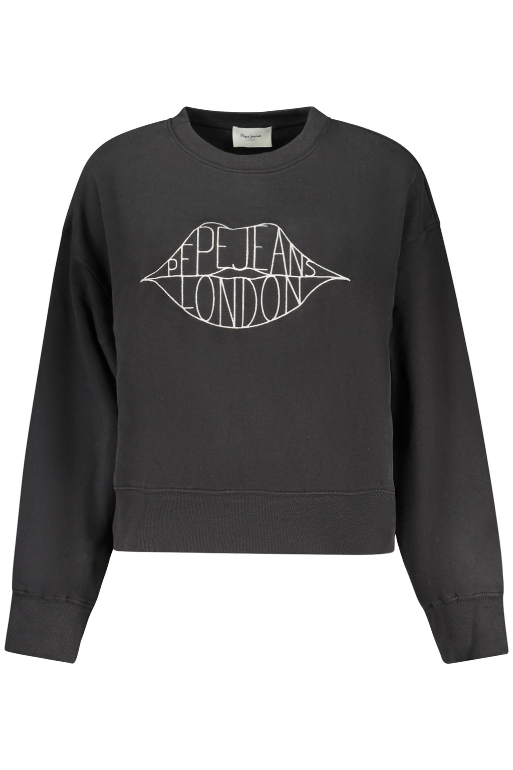 PEPE JEANS WOMEN'S BLACK ZIP-UP SWEATSHIRT
