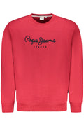 PEPE JEANS MEN'S RED ZIP-UP SWEATSHIRT