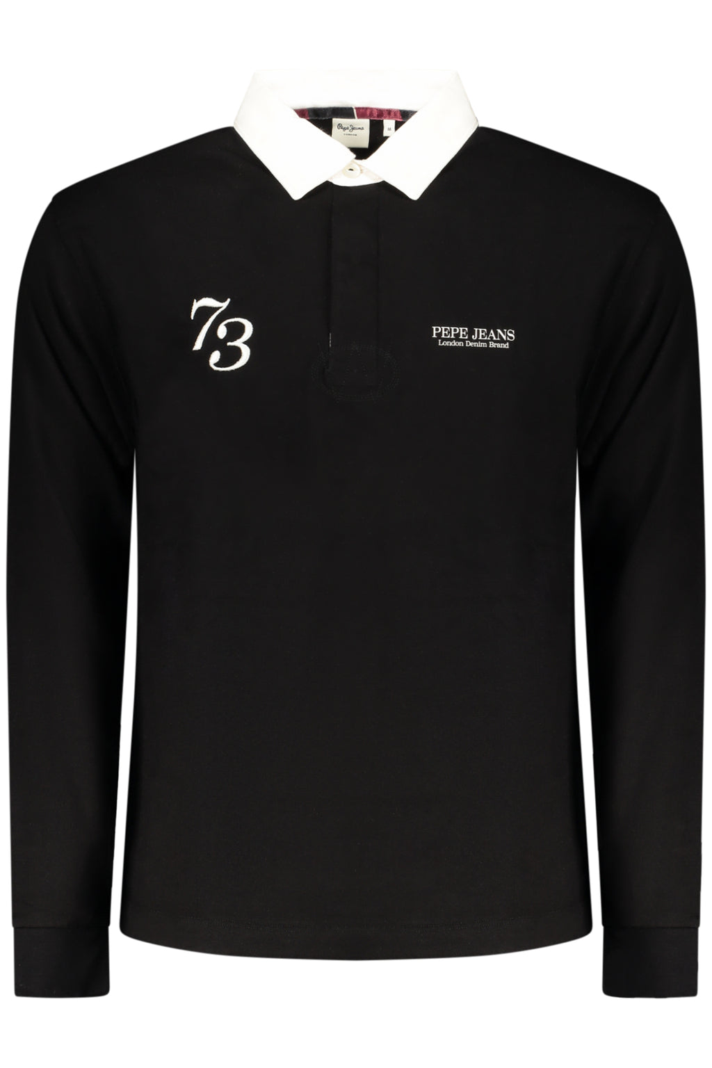 PEPE JEANS MEN'S LONG-SLEEVED POLO SHIRT, BLACK