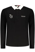 PEPE JEANS MEN'S LONG-SLEEVED POLO SHIRT, BLACK